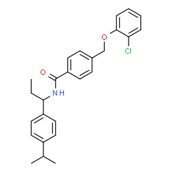 ChemSpider 2D Image | 4-[(2-Chlorophenoxy)methyl]-N-[1-(4-isopropylphenyl)propyl]benzamide | C26H28ClNO2