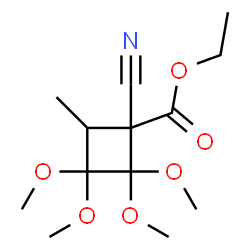 ChemSpider 2D Image | Ethyl 1-cyano-2,2,3,3-tetramethoxy-4-methylcyclobutanecarboxylate | C13H21NO6