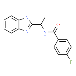 ChemSpider 2D Image | N-[1-(1H-Benzimidazol-2-yl)ethyl]-4-fluorobenzamide | C16H14FN3O