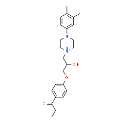 ChemSpider 2D Image | 4-(3,4-Dimethylphenyl)-1-[2-hydroxy-3-(4-propionylphenoxy)propyl]piperazin-1-ium | C24H33N2O3
