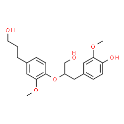 ChemSpider 2D Image | 4-{3-Hydroxy-2-[4-(3-hydroxypropyl)-2-methoxyphenoxy]propyl}-2-methoxyphenol | C20H26O6