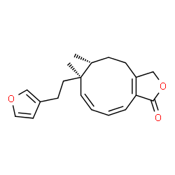ChemSpider 2D Image | (6R,7S,8Z,10Z)-7-[2-(3-Furyl)ethyl]-6,7-dimethyl-4,5,6,7-tetrahydrocyclodeca[c]furan-1(3H)-one | C20H24O3