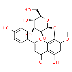 ChemSpider 2D Image | 5-Hydroxy-2-(4-hydroxyphenyl)-7-methoxy-4-oxo-4H-chromen-8-yl beta-D-glucopyranoside | C22H22O11