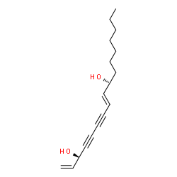 ChemSpider 2D Image | (3R,8E,10S)-1,8-Heptadecadiene-4,6-diyne-3,10-diol | C17H24O2
