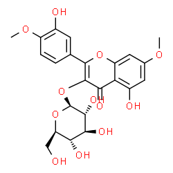 ChemSpider 2D Image | 5-Hydroxy-2-(3-hydroxy-4-methoxyphenyl)-7-methoxy-4-oxo-4H-chromen-3-yl beta-D-glucopyranoside | C23H24O12