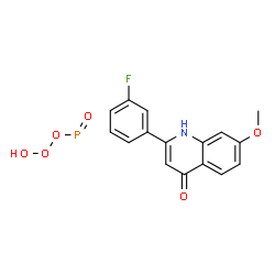 ChemSpider 2D Image | 2-(3-Fluorophenyl)-7-methoxy-4(1H)-quinolinone - oxo(trioxidanyl)phosphine (1:1) | C16H13FNO6P