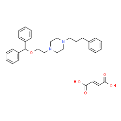 ChemSpider 2D Image | 1-[2-(Diphenylmethoxy)ethyl]-4-(3-phenylpropyl)piperazine (2E)-2-butenedioate (1:1) | C32H38N2O5
