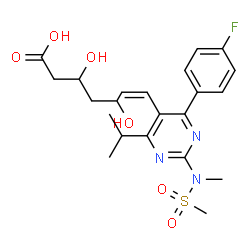 ChemSpider 2D Image | (6Z)-7-{4-(4-Fluorophenyl)-6-isopropyl-2-[methyl(methylsulfonyl)amino]-5-pyrimidinyl}-3,5-dihydroxy-6-heptenoic acid | C22H28FN3O6S