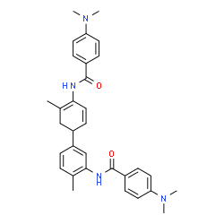 ChemSpider 2D Image | 4-(Dimethylamino)-N-[5-(4-{[4-(dimethylamino)benzoyl]amino}-5-methyl-2,4-cyclohexadien-1-yl)-2-methylphenyl]benzamide | C32H36N4O2