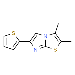 ChemSpider 2D Image | 2,3-Dimethyl-6-(2-thienyl)imidazo[2,1-b][1,3]thiazole | C11H10N2S2