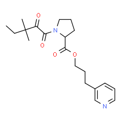 ChemSpider 2D Image | 3-(3-Pyridinyl)propyl 1-(3,3-dimethyl-2-oxopentanoyl)prolinate | C20H28N2O4