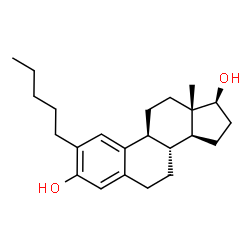 ChemSpider 2D Image | (17beta)-2-Pentylestra-1(10),2,4-triene-3,17-diol | C23H34O2