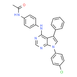 ChemSpider 2D Image | N-(4-{[7-(4-Chlorophenyl)-5-phenyl-7H-pyrrolo[2,3-d]pyrimidin-4-yl]amino}phenyl)acetamide | C26H20ClN5O