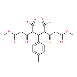 ChemSpider 2D Image | Tetramethyl 4-(4-methylphenyl)-2,6-dioxo-1,3,5,7-heptanetetracarboxylate | C22H26O10