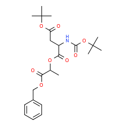 ChemSpider 2D Image | 1-(2-(Benzyloxy)-1-methyl-2-oxoethyl) 4-tert-butyl 2-((tert-butoxycarbonyl)amino)succinate | C23H33NO8