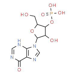 ChemSpider 2D Image | 9-(3-O-Phosphonopentofuranosyl)-3,9-dihydro-6H-purin-6-one | C10H13N4O8P