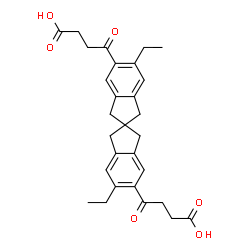 ChemSpider 2D Image | 4,4'-(6,6'-Diethyl-1,1',3,3'-tetrahydro-2,2'-spirobi[indene]-5,5'-diyl)bis(4-oxobutanoic acid) | C29H32O6