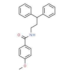 ChemSpider 2D Image | N-(3,3-Diphenylpropyl)-4-methoxybenzamide | C23H23NO2