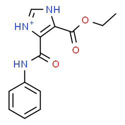 ChemSpider 2D Image | 5-(Ethoxycarbonyl)-4-(phenylcarbamoyl)-1H-imidazol-3-ium | C13H14N3O3