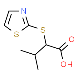 ChemSpider 2D Image | 3-Methyl-2-(1,3-thiazol-2-ylsulfanyl)butanoic acid | C8H11NO2S2