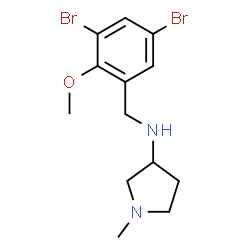ChemSpider 2D Image | N-(3,5-Dibromo-2-methoxybenzyl)-1-methyl-3-pyrrolidinamine | C13H18Br2N2O