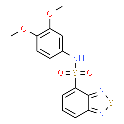 ChemSpider 2D Image | N-(3,4-Dimethoxyphenyl)-2,1,3-benzothiadiazole-4-sulfonamide | C14H13N3O4S2