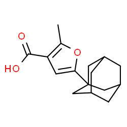 ChemSpider 2D Image | 5-(Adamantan-1-yl)-2-methyl-3-furoic acid | C16H20O3