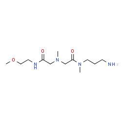 ChemSpider 2D Image | N-(3-Aminopropyl)-2-[{2-[(2-methoxyethyl)amino]-2-oxoethyl}(methyl)amino]-N-methylacetamide | C12H26N4O3