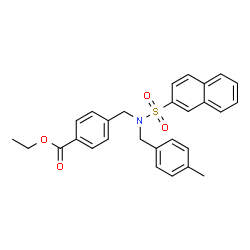 ChemSpider 2D Image | Ethyl 4-{[(4-methylbenzyl)(2-naphthylsulfonyl)amino]methyl}benzoate | C28H27NO4S