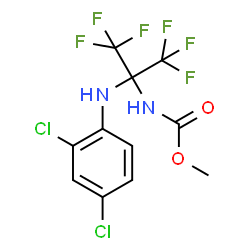 ChemSpider 2D Image | Methyl 1-(2,4-dichloroanilino)-2,2,2-trifluoro-1-(trifluoromethyl)ethylcarbamate | C11H8Cl2F6N2O2