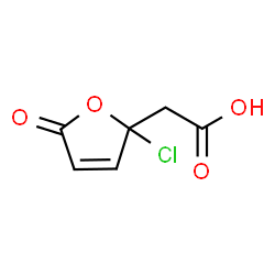 ChemSpider 2D Image | (2-chloro-5-oxo-2,5-dihydro-2-furyl)acetic acid | C6H5ClO4