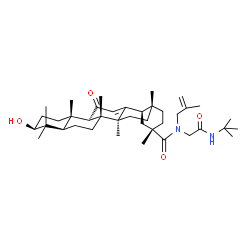 ChemSpider 2D Image | (3beta,9beta,18alpha)-3-Hydroxy-N-{2-[(2-methyl-2-propanyl)amino]-2-oxoethyl}-N-(2-methyl-2-propen-1-yl)-11-oxoolean-12-en-29-amide | C40H64N2O4