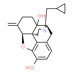 ChemSpider 2D Image | (5beta)-17-(Cyclopropylmethyl)-6-methylene-4,5-epoxymorphinan-3,14-diol | C21H25NO3