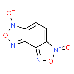 ChemSpider 2D Image | 3-Oxo[1,2,5]oxadiazolo[3,4-e][2,1,3]benzoxadiazol-3-ium-6(3H)-olate | C6H2N4O4
