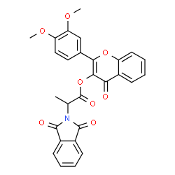 ChemSpider 2D Image | 2-(3,4-Dimethoxyphenyl)-4-oxo-4H-chromen-3-yl 2-(1,3-dioxo-1,3-dihydro-2H-isoindol-2-yl)propanoate | C28H21NO8