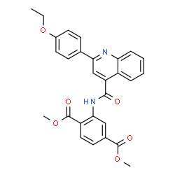 ChemSpider 2D Image | Dimethyl 2-({[2-(4-ethoxyphenyl)-4-quinolinyl]carbonyl}amino)terephthalate | C28H24N2O6
