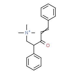 ChemSpider 2D Image | N,N,N-Trimethyl-3-oxo-2,5-diphenyl-4-penten-1-aminium | C20H24NO