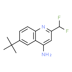 ChemSpider 2D Image | 2-(Difluoromethyl)-6-(2-methyl-2-propanyl)-4-quinolinamine | C14H16F2N2