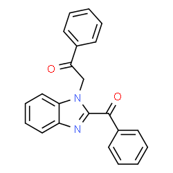 ChemSpider 2D Image | 2-(2-Benzoyl-benzoimidazol-1-yl)-1-phenyl-ethanone | C22H16N2O2