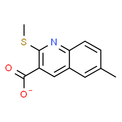 ChemSpider 2D Image | 6-Methyl-2-(methylsulfanyl)-3-quinolinecarboxylate | C12H10NO2S