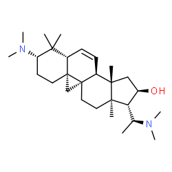 ChemSpider 2D Image | (3beta,5alpha,9beta,16alpha,20S)-3,20-Bis(dimethylamino)-4,4,14-trimethyl-9,19-cyclopregn-6-en-16-ol | C28H48N2O