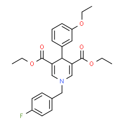 ChemSpider 2D Image | Diethyl 4-(3-ethoxyphenyl)-1-(4-fluorobenzyl)-1,4-dihydro-3,5-pyridinedicarboxylate | C26H28FNO5