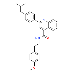 ChemSpider 2D Image | 2-(4-Isobutylphenyl)-N-[2-(4-methoxyphenyl)ethyl]-4-quinolinecarboxamide | C29H30N2O2
