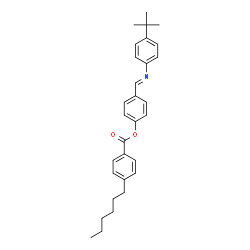 ChemSpider 2D Image | 4-[(E)-{[4-(2-Methyl-2-propanyl)phenyl]imino}methyl]phenyl 4-hexylbenzoate | C30H35NO2