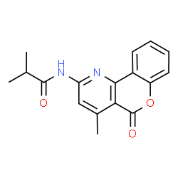 ChemSpider 2D Image | 2-Methyl-N-(4-methyl-5-oxo-5H-chromeno[4,3-b]pyridin-2-yl)propanamide | C17H16N2O3