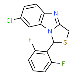 ChemSpider 2D Image | 7-chloro-1-(2,6-difluorophenyl)-1H,3H-thiazolo(3,4-a)benzimidazole | C15H9ClF2N2S