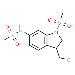 ChemSpider 2D Image | N-(3-(Chloromethyl)-1-(methylsulfonyl)-2,3-dihydro-1H-indol-6-yl)methanesulfonamide | C11H15ClN2O4S2