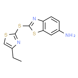 ChemSpider 2D Image | 2-[(4-Ethyl-1,3-thiazol-2-yl)sulfanyl]-1,3-benzothiazol-6-amine | C12H11N3S3