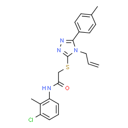 ChemSpider 2D Image | 2-{[4-Allyl-5-(4-methylphenyl)-4H-1,2,4-triazol-3-yl]sulfanyl}-N-(3-chloro-2-methylphenyl)acetamide | C21H21ClN4OS