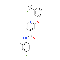 ChemSpider 2D Image | N-(2,4-Difluorophenyl)-2-[3-(trifluoromethyl)phenoxy]isonicotinamide | C19H11F5N2O2